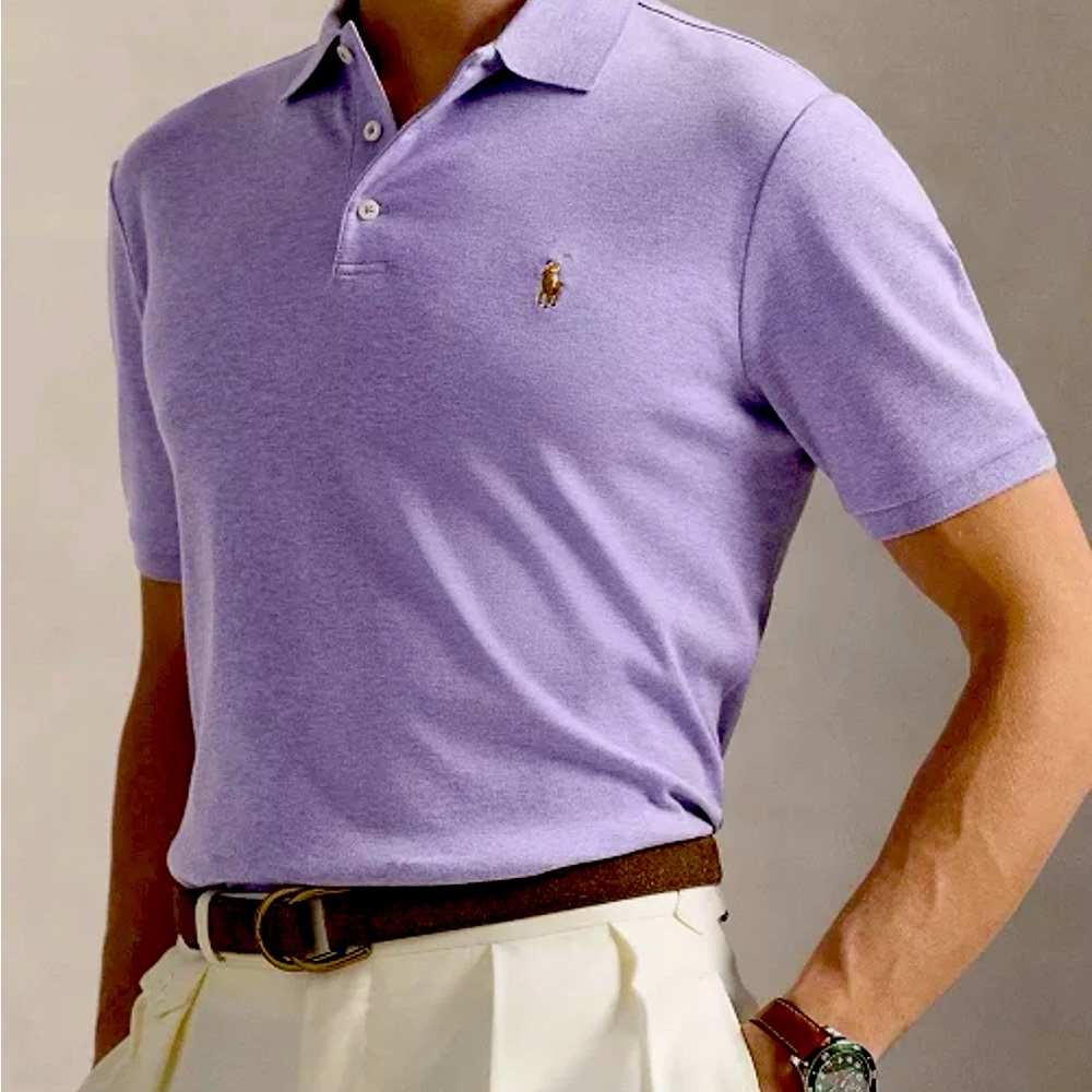 Polo Ralph Lauren Polo Shirt Mens Medium Purple Custom Slim Fit large